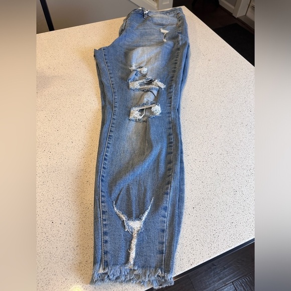 KanCan Mid Rise Distressed Ankle Skinny Jeans Plus Size 3XL - Picture 11 of 13